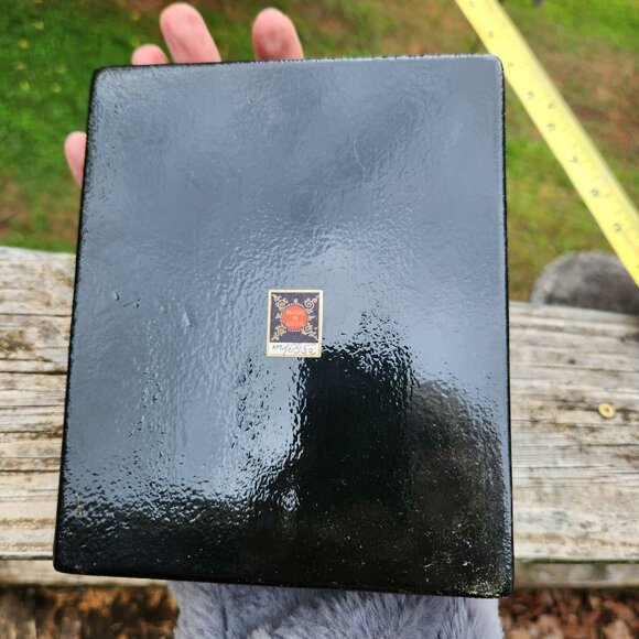 Vintage Russian Palekh Lacquer Box Hand-Painted Fairy Tale Scene Hinged Lid Red - Picture 5 of 14